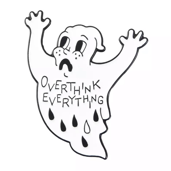 Jewelry - 4/$20 Overthink Everything Crying Ghost Enamel Pin